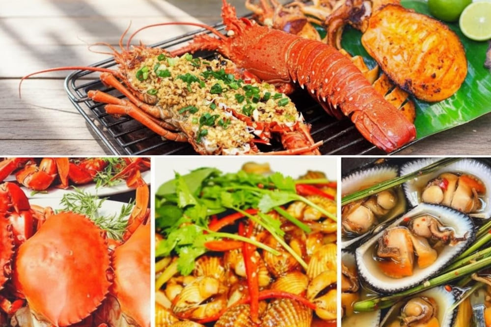 Hải sản tươi sống tại biển Tuy H&ograve;a được chế biến đậm đ&agrave;, chuẩn vị